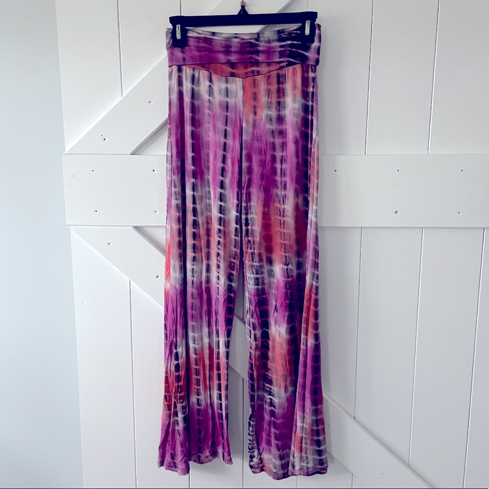 TRIUMPH tie dye wide leg yoga pants
